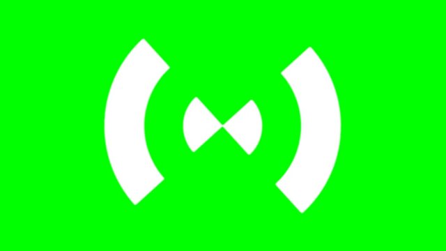 A loader - spinner animation: a half target shape moving clockwise. Use: fake mock video buffering, simulate Android / iPhone apps, YouTube buffering / loading. Green background.
