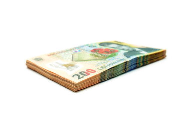 Obraz na płótnie Canvas romanian money pile