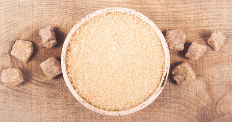 Cubes of sugar - brown sugar cane.