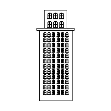 silhouette skyscraper residence with several floors vector illustration