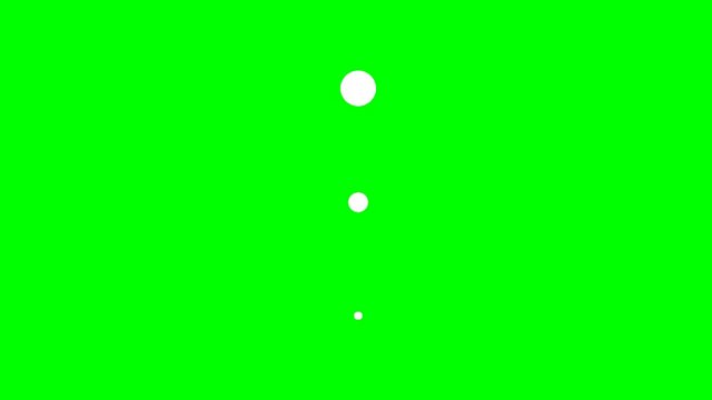 A loader - spinner animation: vertical spheres growing and shrinking, looking like a snowman. Use: fake mock video buffering / loading. Green background.
