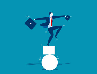Businessman and unbalanced. Concept business illustration