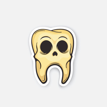 Sticker skull of tooth