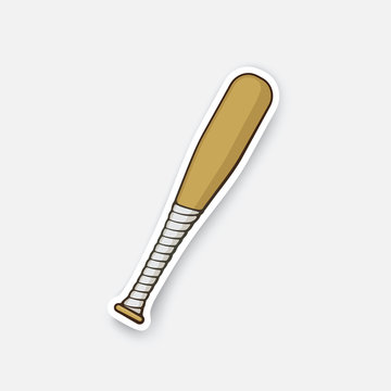 Sticker wooden baseball bat