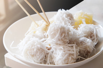 Coconut balls is local Thai desserts