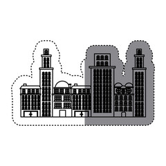 city buildings icon image, vector illustration design