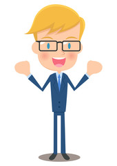 男性会社員　ガッツポーズ