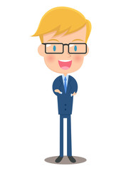 男性会社員　腕組