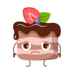 Piece of Cake with Cream. Disappointed Character