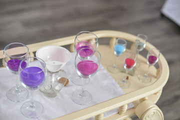 bottle with colorful sand