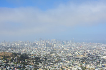 Fototapeta premium Panorama San Francisco from Twin Peaks, California United States