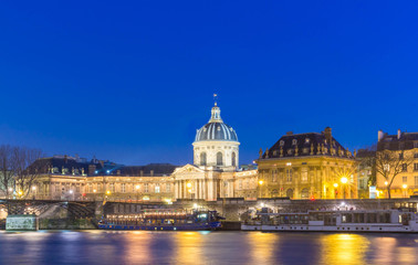 Fototapeta na wymiar The French Academy at night, Paris, France.