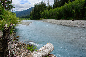 Broad Hoh River in Olympic National Park, Washington, USA