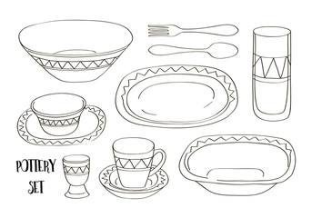 Pottery icon set