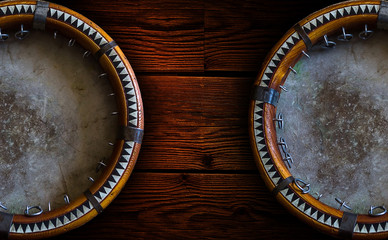 Central Asian tambourine. Uzbek doira. The traditional uzbek musical instrument doira