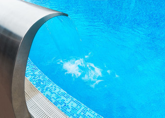 Swimming pool with fresh mineral water in a luxury resort hotel ski