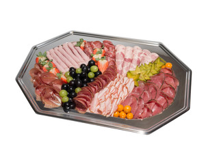 Cold plate with sausage isolated