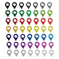 Set of map pointers isolated on white background. Vector illustration.