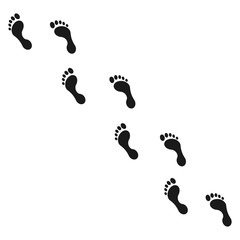 Human footprint icon set. Vector illustration.