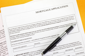 Close - up Mortgage application paper form