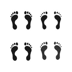 Human footprint collection. Vector illustration.