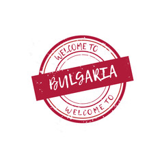 Welcome to Bulgaria stamp