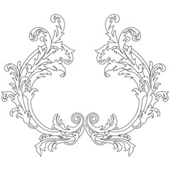Vintage baroque ornament, corner. Retro pattern antique style acanthus. Decorative design element filigree calligraphy vector. - stock vector
