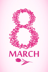 Obraz na płótnie Canvas March 8, International Women's Day greeting card, vector illustration 
