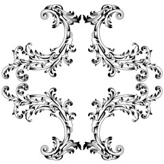 Vintage baroque ornament, corner. Retro pattern antique style acanthus. Decorative design element filigree calligraphy vector. - stock vector