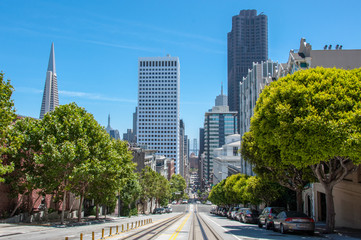 Downtown city of San Francisco, California, USA - obrazy, fototapety, plakaty