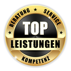 Top Leistungen Siegel mit goldenem Rand