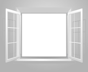 white opened window