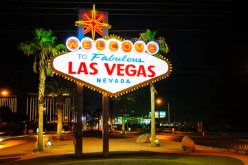 Türaufkleber Las Vegas Willkommen bei Fabulous Las Vegas Schild, Nevada, USA