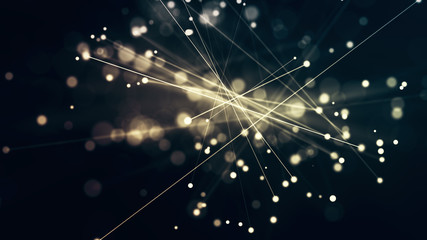glowing particles and lines