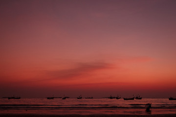 Beautiful Sunset at Murudeshwar Beach