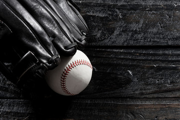 baseball glove and baseball