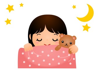 女の子　寝る