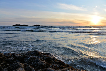 coucher de soleil sur le pacifique