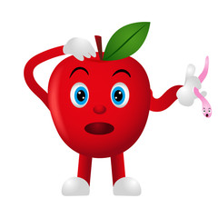 Emoji fruit. Funny Apple on a white background. Smile. Vector illustration. Cartoon.