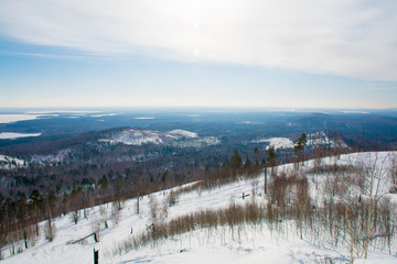 Fototapeta na wymiar Ural mountains in winter