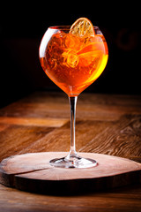 Spritz Aperol cocktail in a glass glass