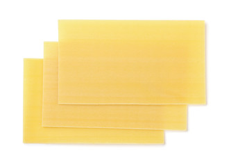 Top view of three lasagna sheets