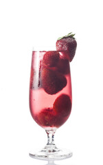 Glass of strawberry cocktail