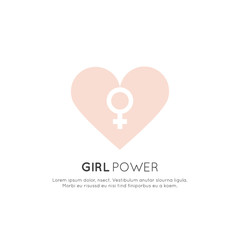 Vector Icon Style Illustration Concept of Feminism Movement, LGBT Society, Girl Power, Female Future Protest, Isolated Symbol for Web, Mobile or T-Shirt Design