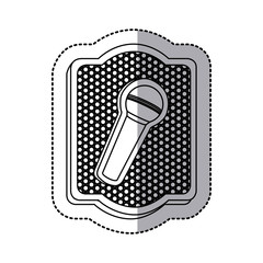 emblem microphone icon stock, vector illustration design