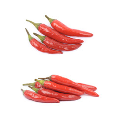 Red italian peppers isolated