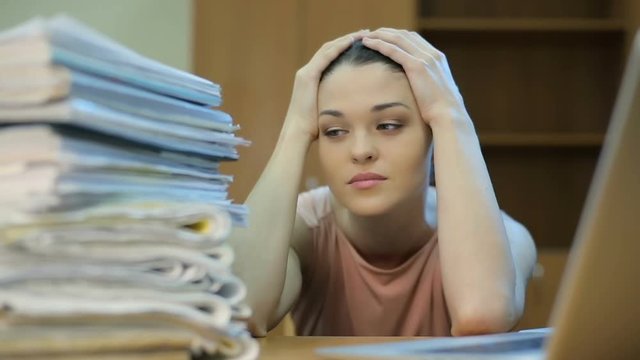 Overwhelmed office worker