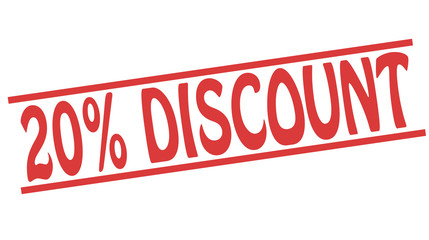 20 percent discount red stamp
