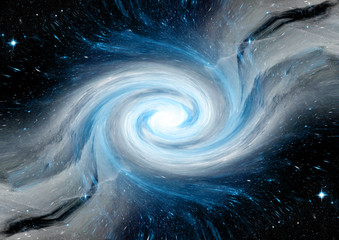 Stars, dust and gas nebula in a far galaxy