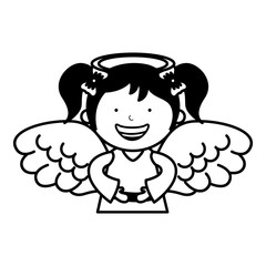 little girl angel character vector illustration design